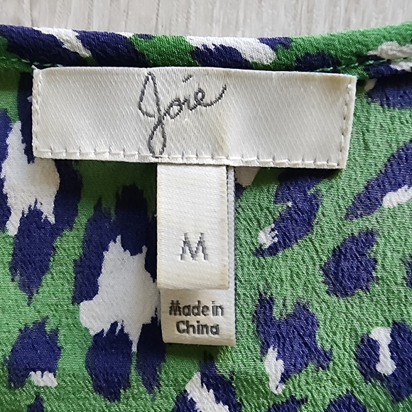 Joie 100% Silk Cheetah Green & Navy Tank Top - Medium - Picture 8 of 8